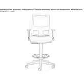 Mesh drafting stool on wheels with 5-arm base Uyutnoye