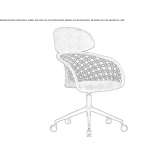 Swivel office chair with 5-star base and headrest Llanwern