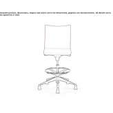 Ergonomiczny stołek kreślarski z tkaniny z podstawą z 5 ramionami Gasselte