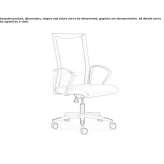 Mesh office chair on wheels with armrests and 5-arm base Huanta