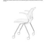Chair upholstered in fabric with armrests on wheels Bandol