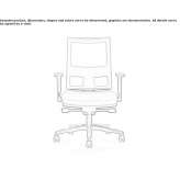 Mesh office chair on wheels with armrests and 5-arm base Uyutnoye