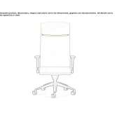 Leather office chair with 5-star base and headrest Patzite