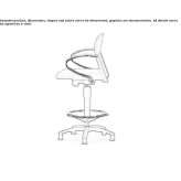 Drafting stool with armrests and a base with 5 arms Xmaben