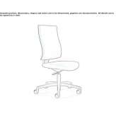 Height-adjustable fabric office chair with wheels and 5-arm base Alunda