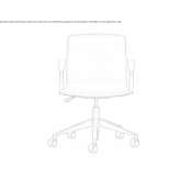 Tanned Leather Office Chair on Wheels with Armrests and 5-Spoke Base Barjols