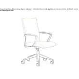 Leather office chair on wheels with armrests and a base with 5 arms Patzite