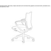 Leather office chair on wheels with armrests and a base with 5 arms Patzite
