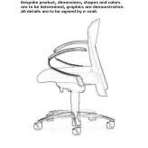 Fabric office chair on wheels with armrests and 5-arm base Xmaben