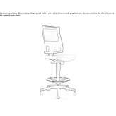 Drafting stool with adjustable height and 5-arm base Uyutnoye