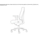 Fabric office chair on wheels with armrests and 5-arm base Alunda