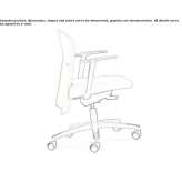 Fabric office chair on wheels with armrests and 5-arm base Xmaben