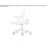 Fabric office chair on wheels with armrests and 5-arm base Gasselte