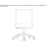 Fabric office chair on wheels with 5-arm base Gasselte