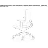 Fabric office chair on wheels with armrests and 5-arm base Gasselte
