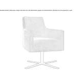 Fabric chair on trestles, with armrests and a metal base Valff