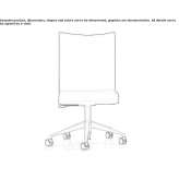 Fabric office chair on wheels with 5-arm base Gasselte