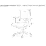 Mesh office chair on wheels with armrests and 5-arm base Huanta