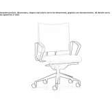 Fabric office chair on wheels with armrests and 5-arm base Gasselte