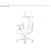 Mesh office chair on wheels with armrests and 5-arm base Huanta