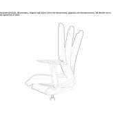 Fabric office chair on wheels with armrests and 5-arm base Gasselte