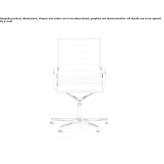 Leather office chair with armrests and 5-arm base Bocar