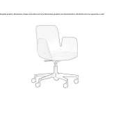 Fabric office chair with 5-arm base, armrests and wheels Fleurie