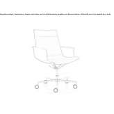 Leather office chair with height adjustment and armrests Siligo