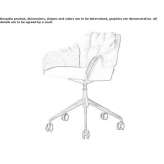Swivel office chair, upholstered with fabric, on wheels Bignan