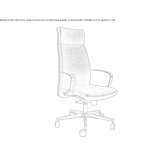 Office chair on wheels with a base with 5 arms Aisone