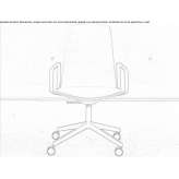 Office chair on wheels with armrests and 4-Spoke base Cergnago