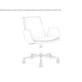Leather office chair with height adjustment and armrests Munxar