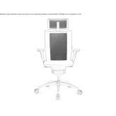 Leather office chair with height adjustment and 5-arm base Mariel
