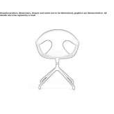 Metal chair in modern style with 5-star base with armrests and integrated cushion Portrush