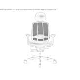 Leather office chair on wheels with a base with 5 arms Marga