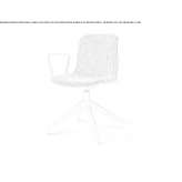 Fabric office chair on trestles, with armrests Tarkio