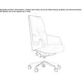 Swivel, upholstered leather office chair with armrests Bignan