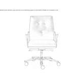 Leather office chair on wheels with a base with 5 arms Lativka