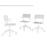 Swivel office chair made of polypropylene with armrests Notton