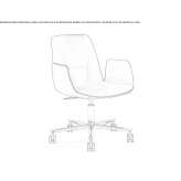 Height-adjustable office chair with armrests, with a 5-star base Evran