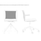 Office chair on wheels with a base with 5 arms Pauna
