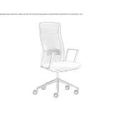 Mesh office chair with armrests and 5-arm base Arzl