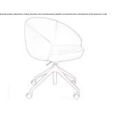 Swivel armchair with 4-star base and wheels Porlezza