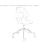Swivel chair with 5-star base and wheels Trefacio