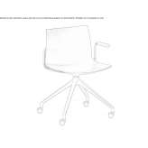 Technopolymer swivel office chair on trestles Vihanti