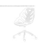 Swivel chair with 5-star base and wheels Busseto