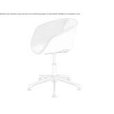 Polypropylene office chair with armrests and 5-spoke base Olivola