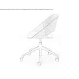 Height adjustable office chair with wheels Ursel