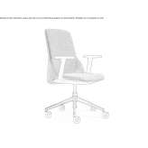 Swivel office chair on wheels with a base with 5 arms Garliciu