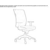 Fabric office chair on wheels with 5-arm base Alburtis